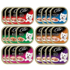 Mars-- 시저 캔 혼합 반려견 주식캔 혼합구성 100g 24개입 시저, 24캔, 시저캔 혼합