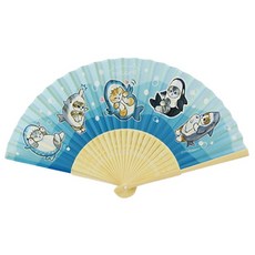 Miravivi 貓福珊迪摺扇 鯊鯊 可愛摺疊扇 便攜式扇子 涼扇, 1個