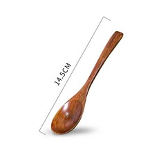 대나무 나무 숟가락 주방 조리기구 도구 수프 티스푼 케이터링, 1개, 3.L(14.5cm)