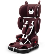 전동차 유모차 가벼운 휴대용 어린이 자동차 안전 좌석 아기 ISOFIX 하드 인터페이스 부스터 9M-12Y, [05] Seat belt Brown