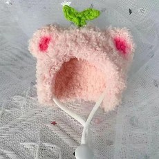 손으로 뜨개질 햄스터 모자 인형 귀여운 봉제 겨울, 1개