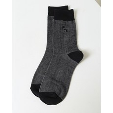 24FW 네이비 패턴 면혼방 장목양말 HZSS4F101N2