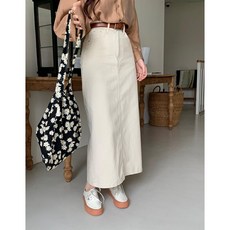 우아글로벌 코튼 면 H라인 롱스커트
