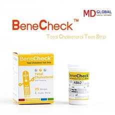 베네첵 BeneCheck 콜레스테롤시험지 25매 검사지 (알콜스왑25매증정) 당뇨관리용품>>혈당측정지, 1개