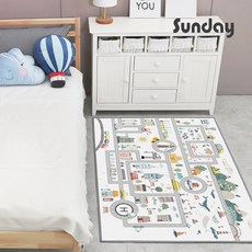 북유럽 모던 시티 키즈 자동차 매트 50X70, -
