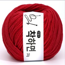 착하면 30g 뜨개실 얀월드 얀메이크, 1개, 022. 레드 30g