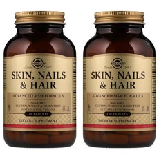 Solgar 스킨 네일 헤어 어드밴스 MSM 포뮬러 Skin Nails Hair Advanced Formula, 120정, 2개
