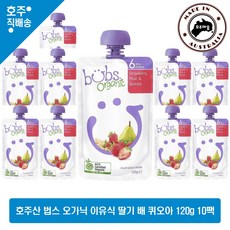 Bubs Organic Strawberry Pear & Quinoa 6 Months+ 120g 10pack, 10팩, 10개
