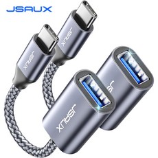 JSAUX C타입 to A타입 3.0 고속 OTG 변화 젠더, 그레이, 2개, 0.16m 그레이, 2개, 0.16m