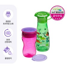 [와우컵] 유아컵 296/350ml 세트(트라이탄 키즈+팝) /어린이집준비물/흘림방지컵/빨대컵, 1개