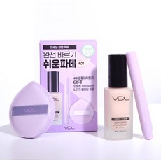 VDL 커버스테인 퍼펙팅 파운데이션 30ml (+휴대용파데 퍼프 단품), [기획] A03(핑크/미디엄톤 23호), 1개
