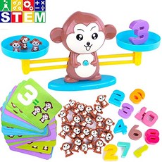 Areedy 65PCS Monkey Balance Math Game Toy for Girls Boys Kids Fun Preschoolers Educational Tool Todd, 단일상품