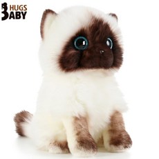 리얼고양이 진짜같은 샴 고양이 인형 블루아이 반려묘 페르시안 수제 핸드메이드, 26cm