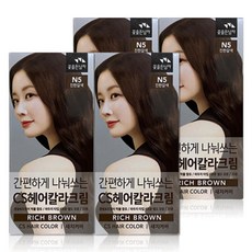 꽃을든남자 CS헤어칼라크림 염색약 N1 흑색 x 3개, 꽃을든남자 CS헤어칼라크림 염색약 N5 진한갈색 x 4