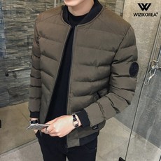 엠보 패치 패딩점퍼 남자 남성 겨울 심플 모던 기본 베이직 자켓 WI026P