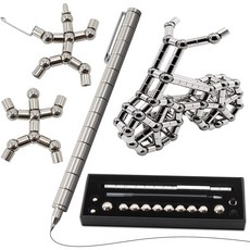 28PCS 다기능 금속펜 터치 펜 자력펜 마그네틱, 실버 28, 1개