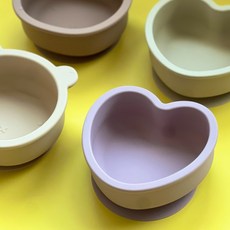 하비하비 흡착볼 토핑 이유식 실리콘 용기 유아 아기 식기 하트 퍼플핑크, 하트 흡착볼(밀크), 1개