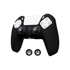 엄지손가락 그립이 있는 소니 PS5 듀얼센스 컨트롤러용 실리콘 케이스 커버 스킨(빨간색) Paesteffe, BlackPaesteffe Paesteffe, 1개
