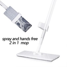 대걸레 2 in 1 Hand Free And Spray Floor Mop Lazy 360 Rotating Flat Wet Dry For House [A00044797], 03-spray 1 pad-44797