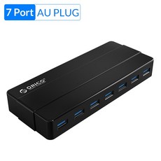 ORICO USB 3.0 초고속 허브 12V 어댑터 포함 4 7 포트 분배기 OTG PC 데스크탑 노트북 컴퓨터 액세서리, CHINA_7 Port AU Plug, 8.7 Port AU Plug