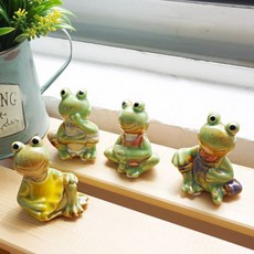 앉은 미니 개구리 4P 도자기 장식 인형 장식품 인테리어 소품 디자인 아이디어 상품