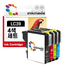 브라더 LC39 호환잉크 4색 세트 MFC-J220 MFC-J410 MFC-J265W DCP-J125 DCP-MJ315W, 1개 - lc10w