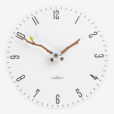 타임데코 플로랄 리프 벽시계, 화이트
