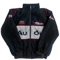 레이싱 자켓 로고 점퍼 라이더 사이클링 수트 오버핏 오토바이 야구 점퍼 Racing, 블랙 아우디