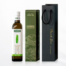 [선물세트]르반테 유기농 올리브오일 1병 선물세트 + 감사쇼핑백, 500ml, 1개