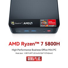 소형미니PC 미니 휴대용 산업용 한뼘 Beelink-SER5 플러스 AMD 라이젠 7 5800H PC 윈도우즈 11 프로 16GB 500GB 와이파이 6 BT5.2 게이밍 컴퓨터, [01] 16GB 500GB, [04] EU, [01] AMD Ryzen 7 5800H