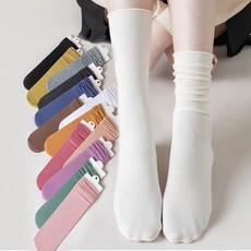  면 스타킹양말 무압박 돌돌이 편한 여성 학생양말 무지골지 중목  상품 이미지