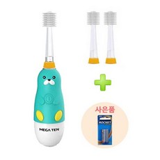 메가텐 비바텍 360도 LED 음파 진동칫솔 (Soft)헤드 본품1개+(Soft)리필2개+건전지AAA 음파전동 칫솔 해달