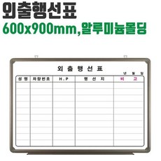 DAW644666신뢰공장화이트보드 외출행선표 600X900미리 토탈 출장현황표 외출현황표 달력칠판 사무실현황판, 1