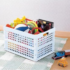 kirahosi 플라스틱 리빙박스 접이식 폴딩박스 멀티 정리함 105호+덧신증정 Nagms8d, 옐로우 53*36.5*32.5cm