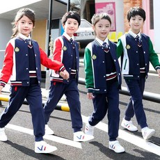 퀄리티 란외국 물건 시크 유아자수원 원복 봄계절 룩 중소 학생 야구복 운