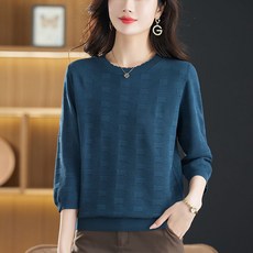 zazx 반팔 티 여성 반팔 티 여성 반팔 니트 여름 얇은 원단 피부 친화적 서양풍의 날씬해 보이는 우아한 부드러운 편안한 빅 사이즈