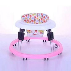 안전한 보행기 3 pcs 베이비 워커 다기능 핸드 푸시 foldable 멀티 스피드 리프트 무료 설치 안전 신뢰할 수있는 도보 자동차, [01] 분홍색, 1개