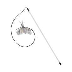 놀리는 고양이 스틱 작은 비행 벌레 공급 애완 동물 인터랙티브 재미있는 폴, 5. Grey Large Moth