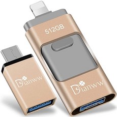 [미국] iPhone Flash Drive for iPhone 512GB_ USB Flash Drive Type c Flash Drive 3.0 Dianww 4 in 1 photo, 단일상품