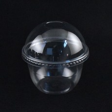 투명과일컵 디저트포장 KP-10온스 98파이 500세트(돔), 투명컵＋돔막힘뚜껑, 500개