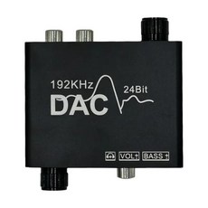 DAC USB KANKEIRR 디지털 아날로그 변환기 192kHz 볼륨 제어 동축 SPDIF 토스링크 투 스테레오 RCA3.5 mm 잭 오디오, 1) Black - hipdac3