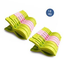 글로리아 국산 초이스 빨래집게 왕 빨래집게 빨래후크 세탁물 고정집게, 18개입