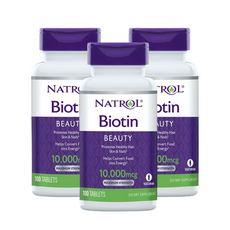 2+1 Natrol Biotin Beauty 나트롤 비오틴 뷰티 10000mcg 300 타블렛, 60캡슐, 2개