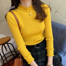 포인트 골지 여성 목폴라티 (7color)