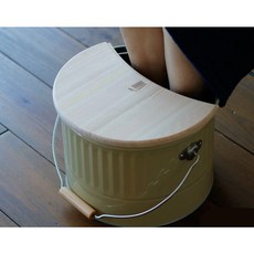 OBAKETSU 히노끼 족욕 13L 일본산 습식족욕기 편백나무 노송 족욕통 양동이 족탕기, 레드, 1개