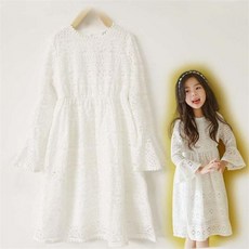 아이하루 여아용 넥동글레이스 긴팔원피스