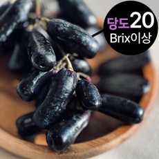 [진짜푸드] 20Brix 씨없는 고당도 블랙사파이어 포도