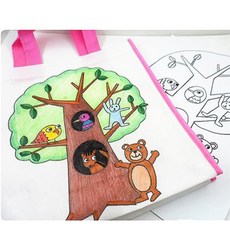 5인세트 나무꾸미기 부직포 가방만들기 미술키트 초등 어린이집 유아, 4.핑크가방+잠자리도안