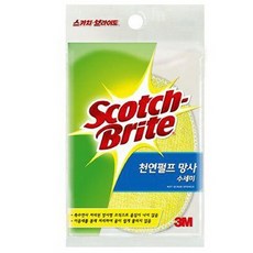 3M 천연펄프 망사 수세미 타원형 1개입, 1개