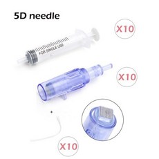 오토 MTS 기계 니들 롤러 10/30pcs 펜 Microneedles 나노 물 인젝터 주사기 12/24/36 핀 카트리지 스탬프 112615, 10개-5D